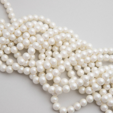 Perły ceramiczne kulki satynowe białe 8mm