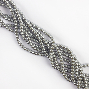Perły szklane kulki srebrne 4mm