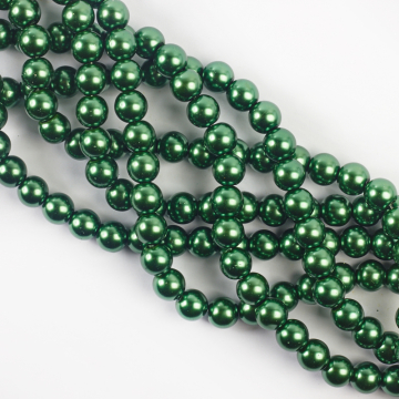 Perły szklane zielone 10mm