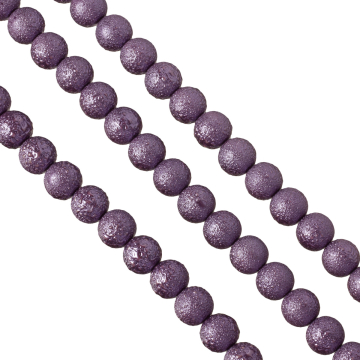 Perły szklane drapane fioletowe 12 mm