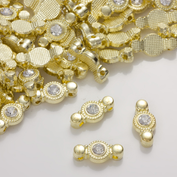 Przekładka z kryształkiem koloru złotego crystal 17mm