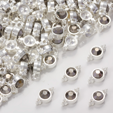 Przekładka z kryształkiem koloru srebrnego hematite 10mm