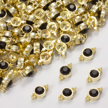 Przekładka z kryształkiem koloru złotego jet  10mm