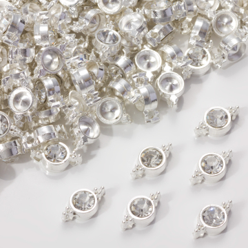 Przekładka z kryształkiem koloru srebrnego crystal  10mm