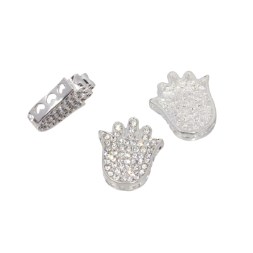 Przekładka z kryształkami rączka koloru srebrnego 18x20mm