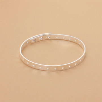 Bransoletka z mosiądzu z dziurkami zamykana 17.5-19cm