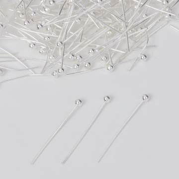 Szpilki z okrągłą główką w kolorze srebrnym 20x0,5mm