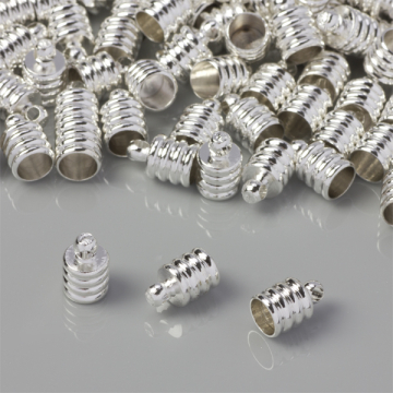 Końcówki do rzemieni i sznurków rowkowane 4mm