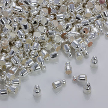 Drobne gładkie końcówki w kolorze srebrnym 3.5mm