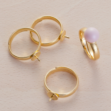 Srebrna baza pierścionka regulowana AG925 pozłacana 16.5mm