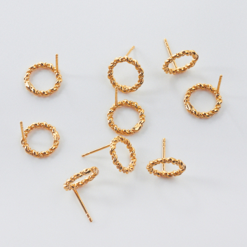 Baza kolczyka kółko ozdobne AG925 pozłacana 12mm