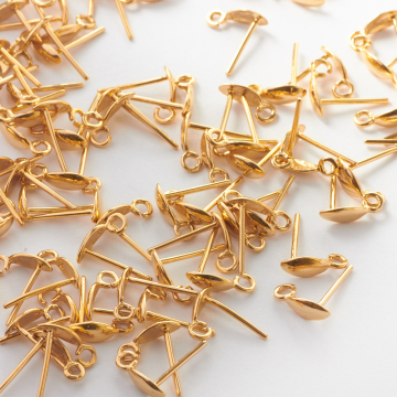 Srebrne sztyfty rybki AG925 pozłacane 10x3,7mm