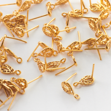 Srebrne sztyfty azteckie pozłacane AG925 12x6mm