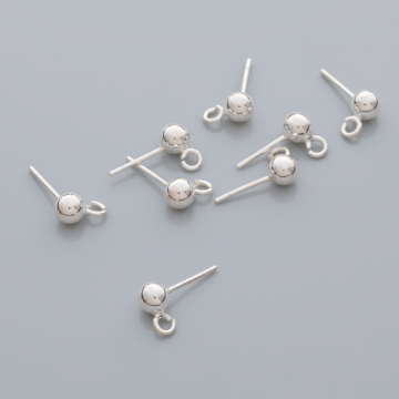 Srebrne sztyfty z kulką, próba Ag925 5mm