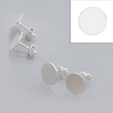 Srebrne kolczyki blaszka celebrytka krążek z barankiem AG925 10mm