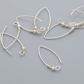 Bigle "rybki" z kulką i sprężynką AG925 30mm