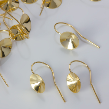 Srebrne bigle do wklejania rivoli AG925 pozłacane 10mm