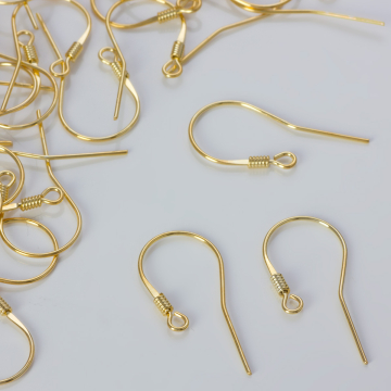 Srebrne bigle ze sprężyką AG925 pozłacane 27mm