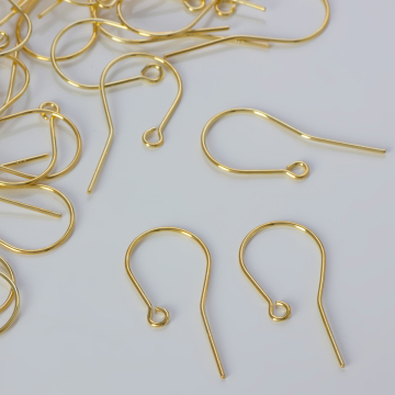 Srebrne bigle proste pozłacane próba 925 26mm