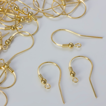 Srebrne bigle z kulką i sprężynką pozłacane próba 925 27mm