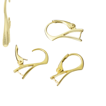 Srebrne bigle zamykane do kamieni AG925 pozłacane 18,5mm