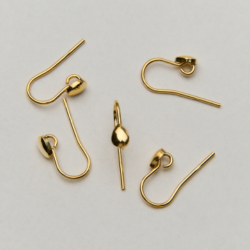 Srebrne bigle otwarte z łezką AG925 pozłacane 12mm