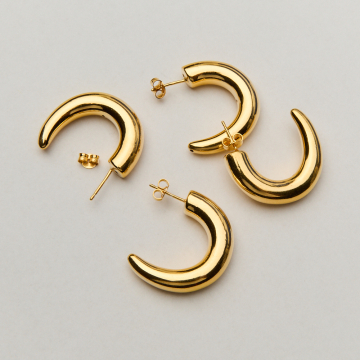 Srebrne kolczyki kły AG925 pozłacane 29,5mm