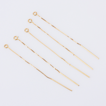 Srebrna baza kolczyka łańcuszek z patyczkiem AG925 pozłacana 7cm