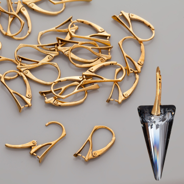 Srebrne bigle angielskie zamykane do kamieni AG925 pozłacane 18mm