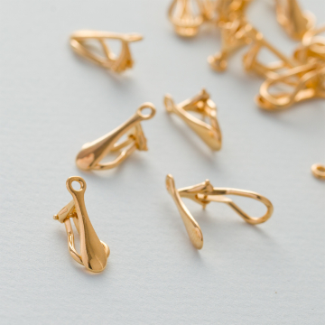 Srebrne, pozłacane klipsy do podwieszania, próba Ag925 17mm