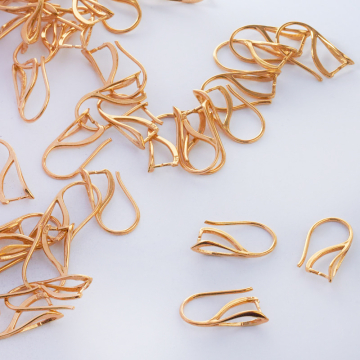 Srebrne bigle otwarte listki AG925 pozłacane 19mm