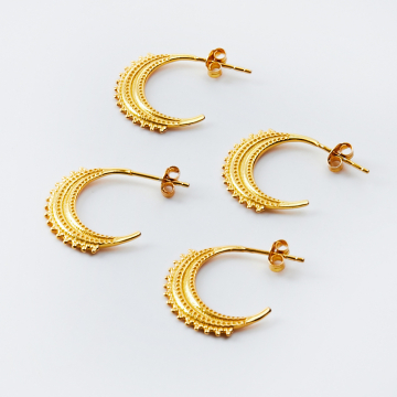 Srebrne kolczyki księżyce mistyczne AG925 19,5mm