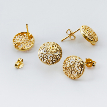 Srebrne bazy kolczyka poduszki ażurowe z podwieszeniem AG925 11,5mm