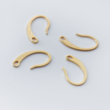 Srebrne bigle płaskie AG925 pozłacane 18mm