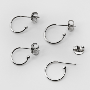 Srebrne kolczyki koła otwarte AG925 rodowane 12mm