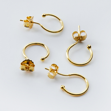 Srebrne kolczyki koła otwarte AG925 pozłacane 12mm