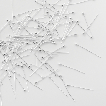 Srebrne szpilki z okrągłą główką AG925 20x0,4mm