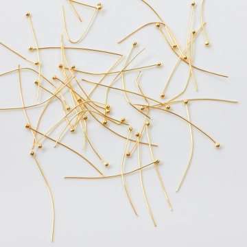 Srebrne szpilki z okrągłą główką AG925 pozłacane 30x0,4mm