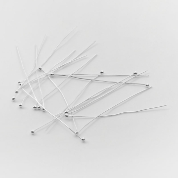 Srebrne szpilki z okrągłą główką AG925 40x0,4mm