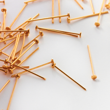 Srebrne szpilki z płaską główką AG925 pozłacane 20x0,7mm