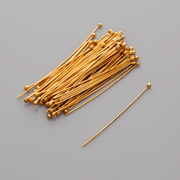 Srebrne szpilki z główką AG925 pozłacane 40x0,7mm