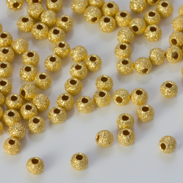 Srebrne kulki diamentowe AG925 pozłacane 3mm