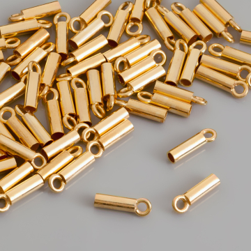 Końcówki do rzemieni i linek AG925  pozłacane 2mm