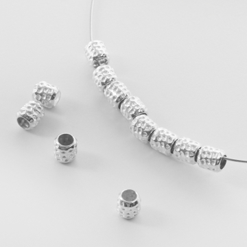 Srebrna przekładka walec w kropeczki AG925 4mm