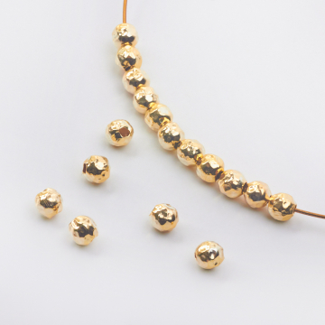 Srebrne przekładki kulki młotkowane AG925 pozłacana 5mm