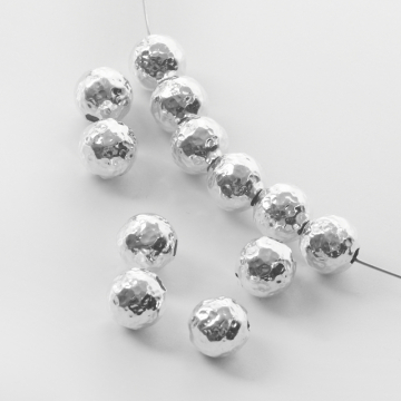 Srebrne przekładki kulki młotkowane AG925 8mm