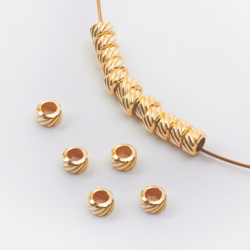 Srebrna przekładka oponka skręcana AG925 pozłacana 5x3mm