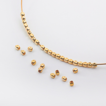 Srebrna przekładka kostka zaokrąglona AG925 pozłacana 2,5mm