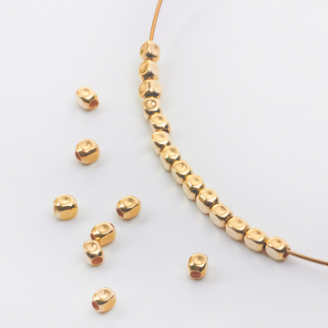 Srebrna przekładka kostka zaokrąglona AG925 pozłacana 3mm