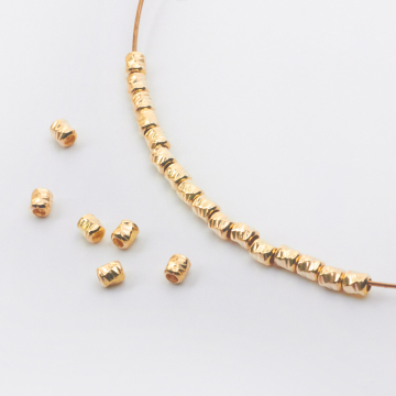 Srebrna przekładka walec diamentowany AG925 pozłacany 3mm